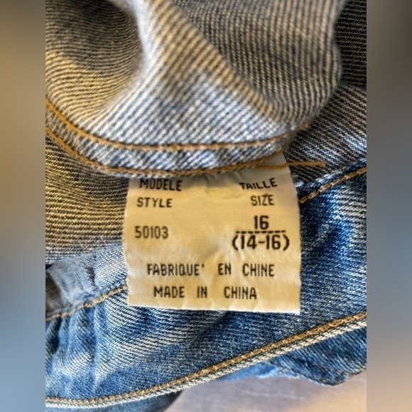 Vintage Nevada Denim Jean Jacket Medium Wash  Girls XLG 14/16 - Picture 9 of 12